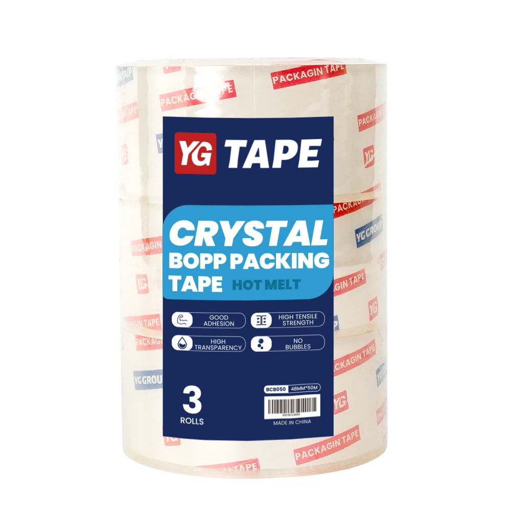 Good Price Bopp Carton Sealing Packing Tape Crystal Clear Adhesive  2 Inch High Quality Super Clear Bopp Tape