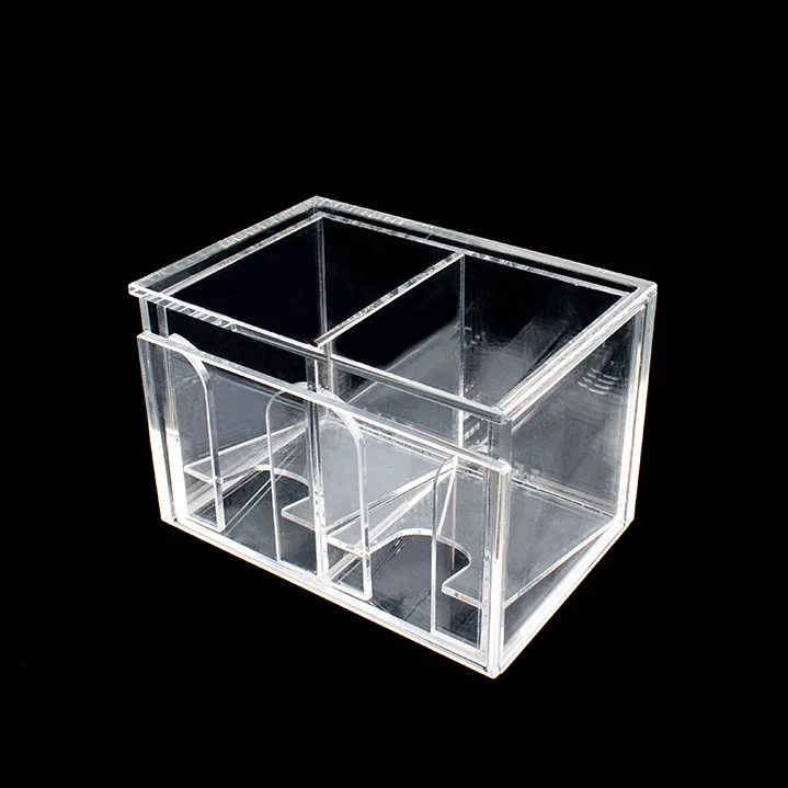 YH Two Sides Storage Acrylic Box Playing Cards Discard Holden Transparent Box