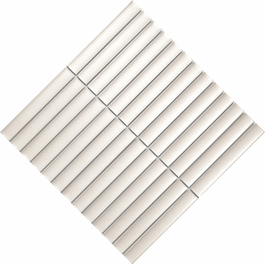 Foshan Factory Project Hotel Restaurant Bar Kitchen Backsplash Shower Bathroom Wall Porcelain Glazed White Long Mosaic Tile
