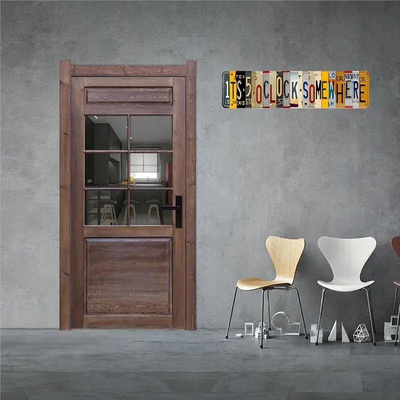 Customized Five O Clock Somewhere Unique Metal Wall Decor for Home, Bar, Diner Metal Signs