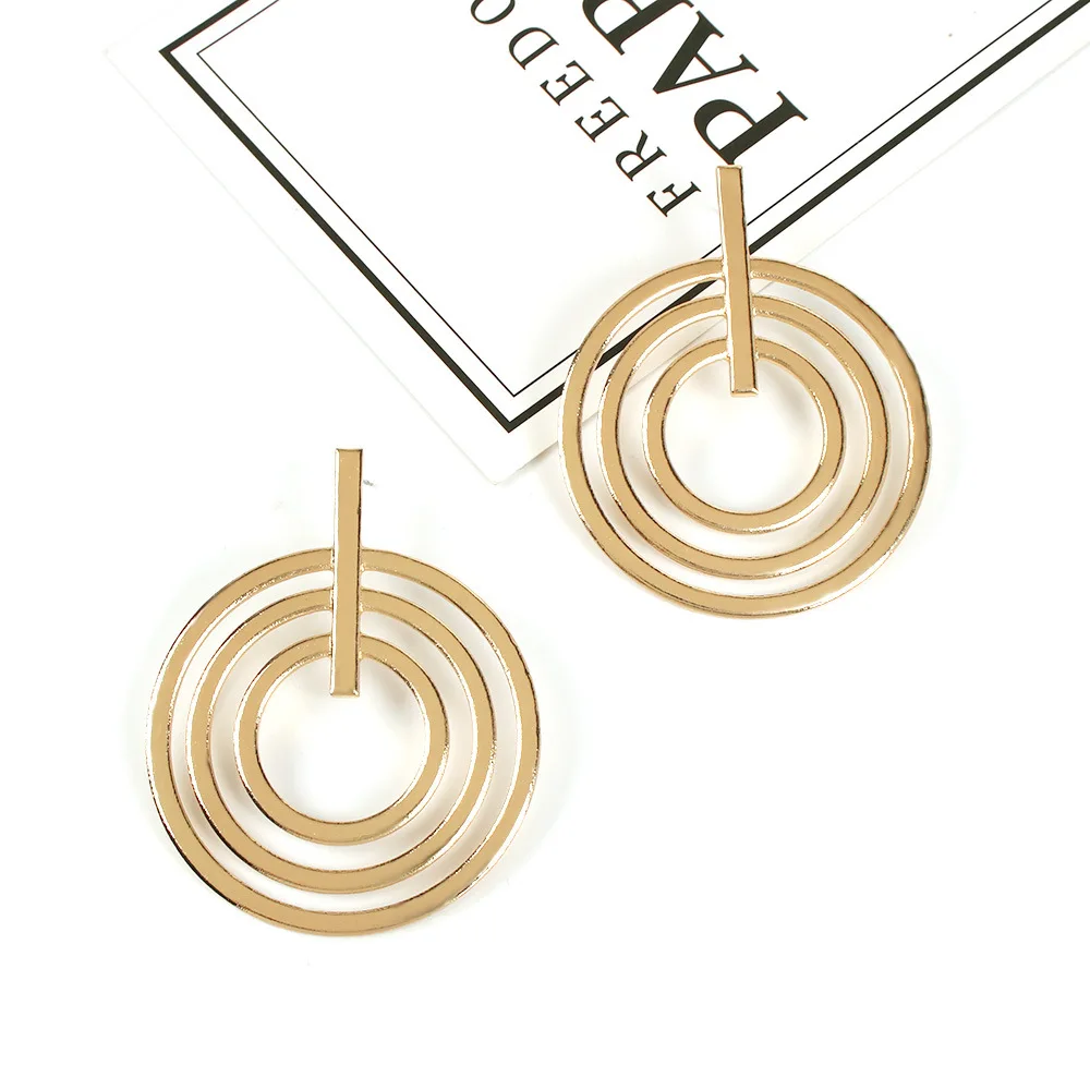 2020 новая модель, широкие полукруглые серьги-кольца из цинкового сплава для женщин