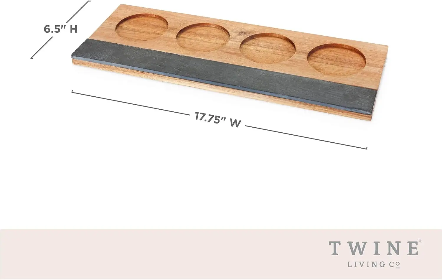 Wine Tasting Board with Slate Chalkboard, 2 Pieces of Soapstone Chalk