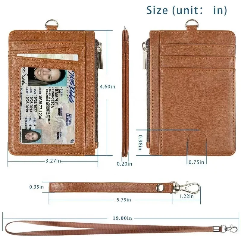 Анти-Магнитный чехол для карт RFID с несколькими слотами из искусственной кожи держателем разрешения на работу