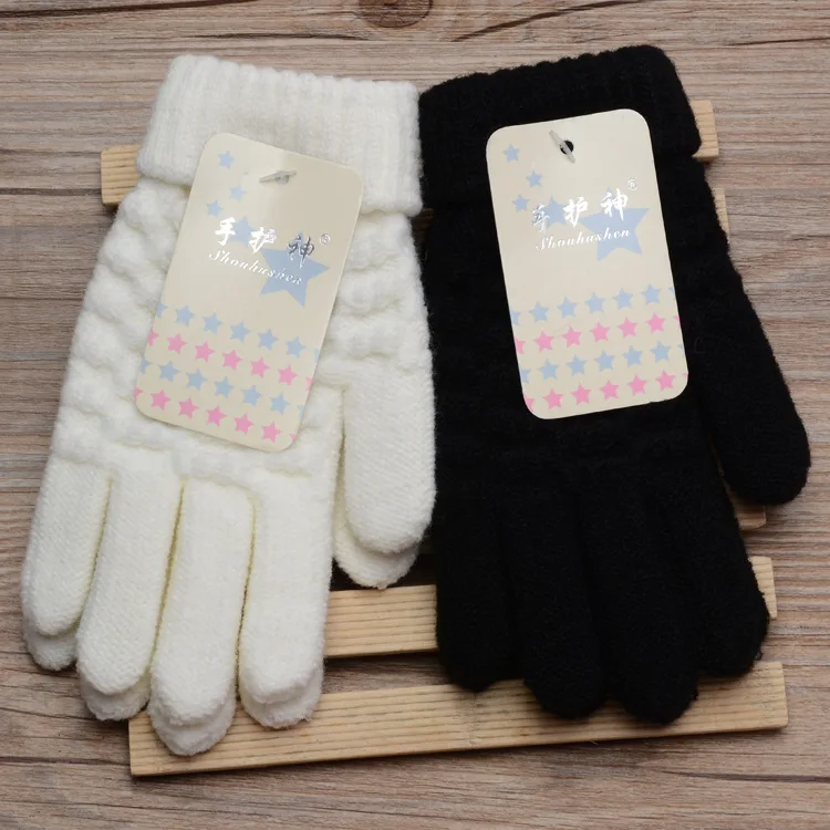 wefans Kids Boys Girls Warm Winter Soft Thick Knit Striped Mittens ski Gloves