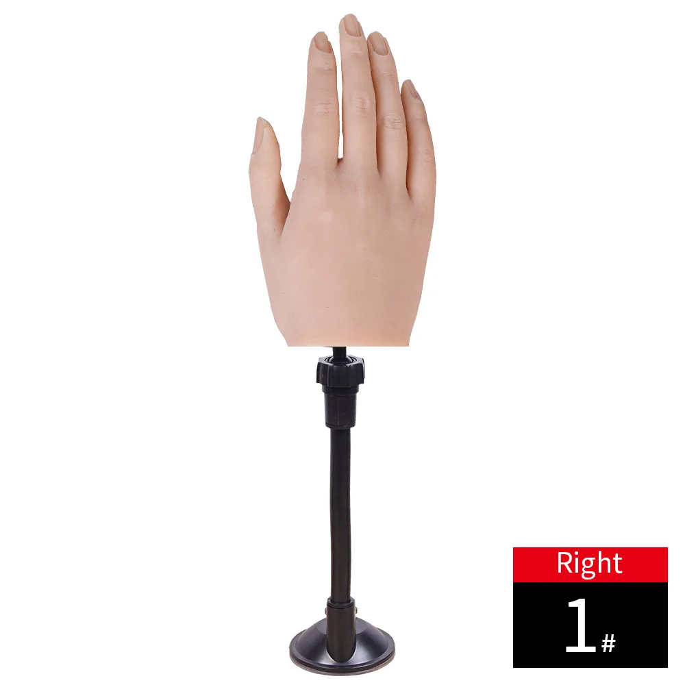 Articulated and bendable realist practice silicone prosthetic hand model  for nail art mannequin