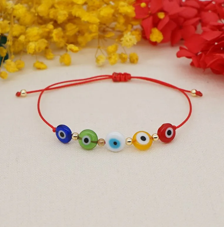 Rainbow candy handmade eye beads custom adjustable women bracelets