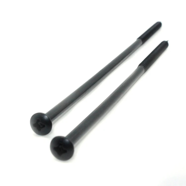 China Custom screw black zinc plated Half thread Cross pan head self drilling tapping screw 100mm to 300mm roofing screws