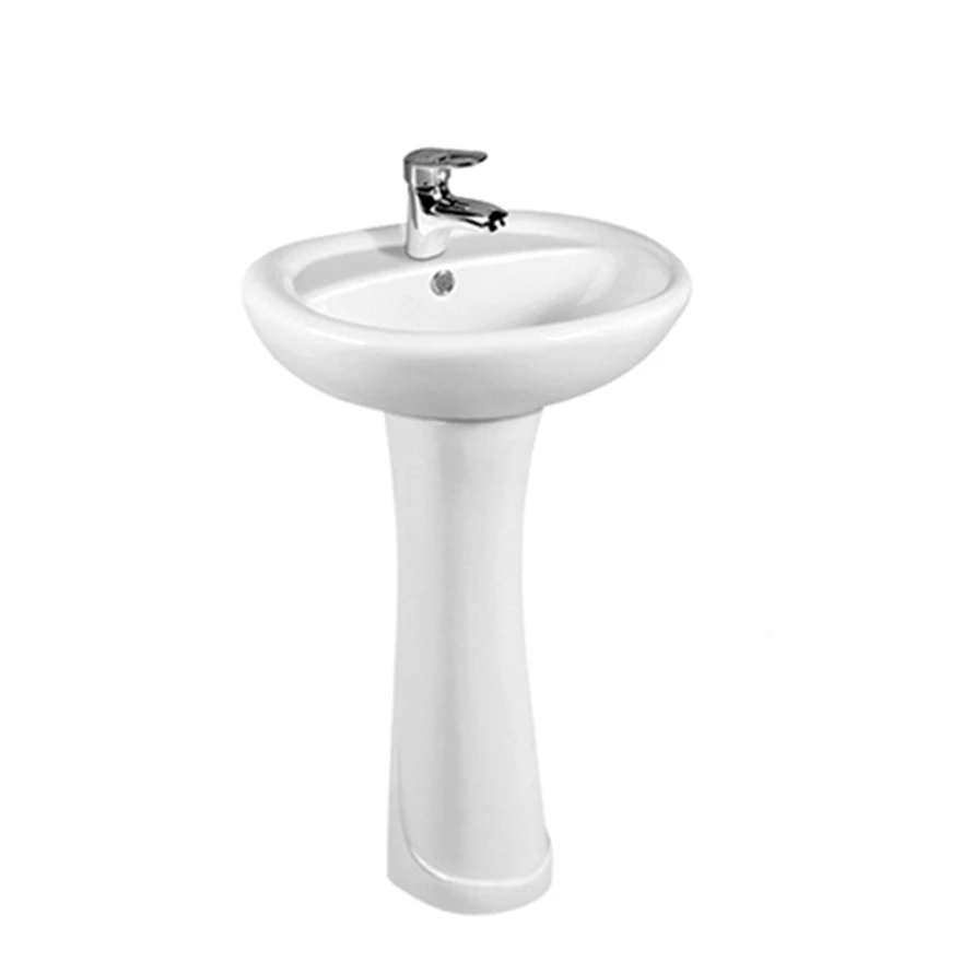 
high quality self-cleaning glaze china round shape bathroom ceramic pedestal wash basin sink 