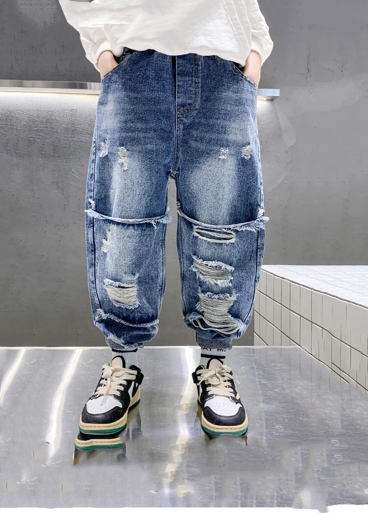 Fashion Slim Thicplus Sizerjeans Pantskids Vintage Jjeans3-10 Years Spring Autumn Skykingdomeenage Boys Children High ODM Kid