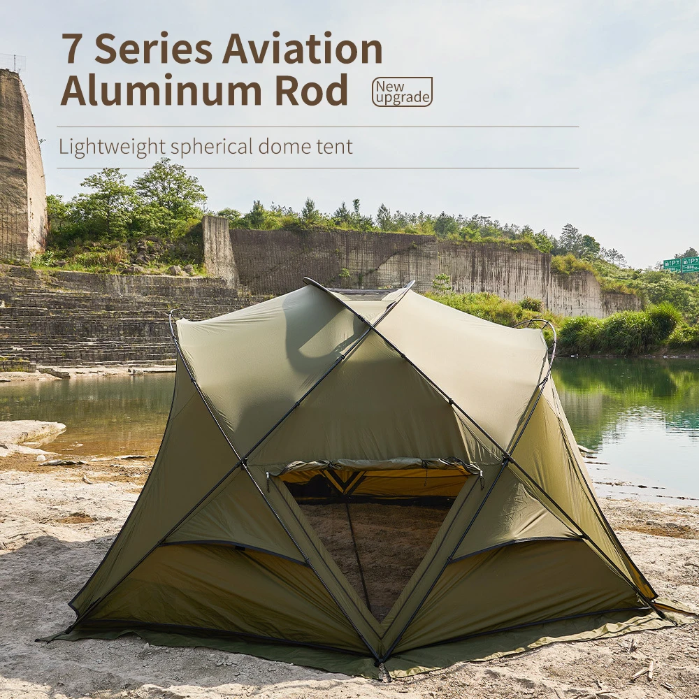 Tactical Tent Portable Outdoor Tent Waterproof Tunnel Tent Wilderness Camping Equipment Canopy Wind Rain and Sun Protection