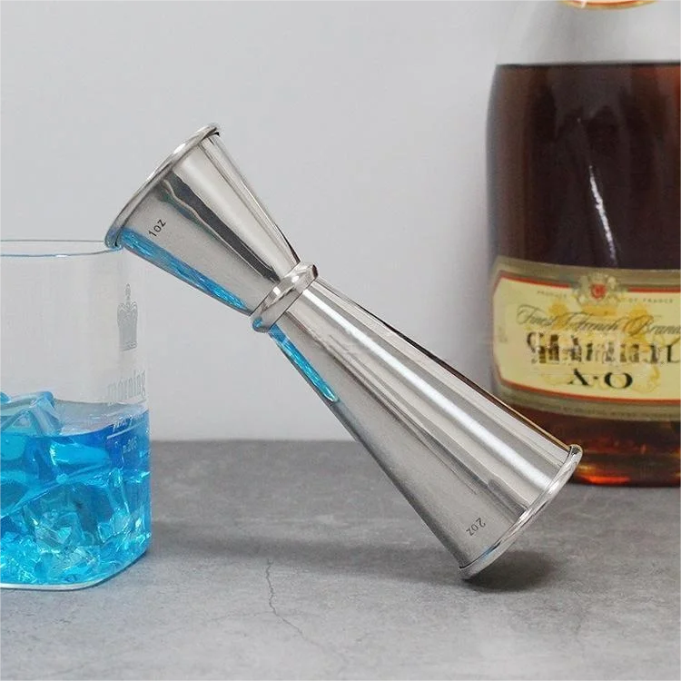 Bartender Tool Customized Silver Stainless Steel 30 60ml Double Head Wine Meter for Bar Mixing