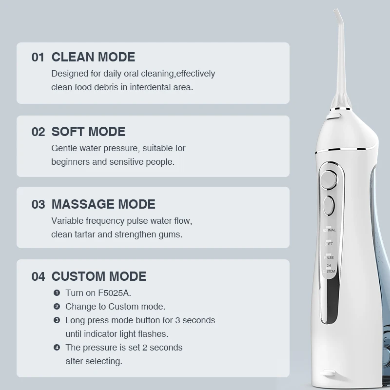 Mini Water Pick Power Water Flosser Device UK Tongue Scraper Wireless Smart Oral Irrigator