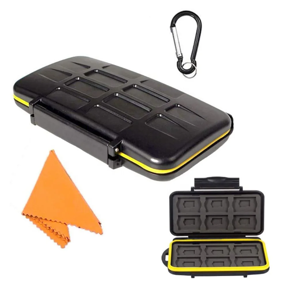 
Waterproof 24 Slots Memory SD Card Holder Case Storage Box for 12 SD Cards and 12 TF/Micro SD Cards 