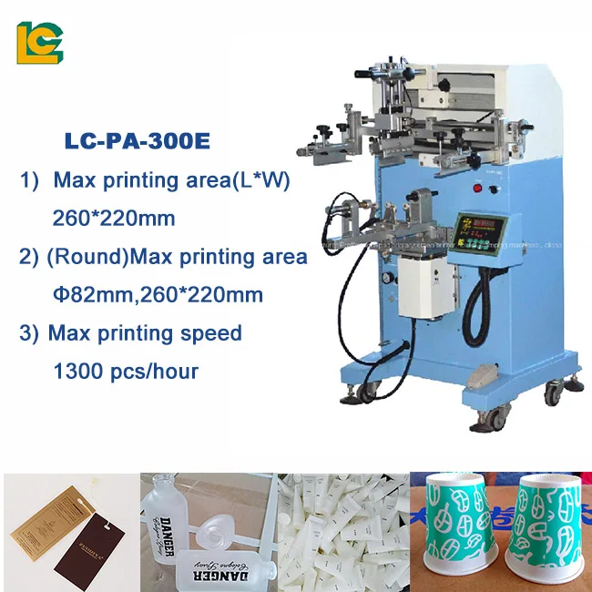 Цилиндрические полуавтоматические машины для трафаретной печати для бутылок из нержавеющей стали, пластиковых бумажных стаканчиков