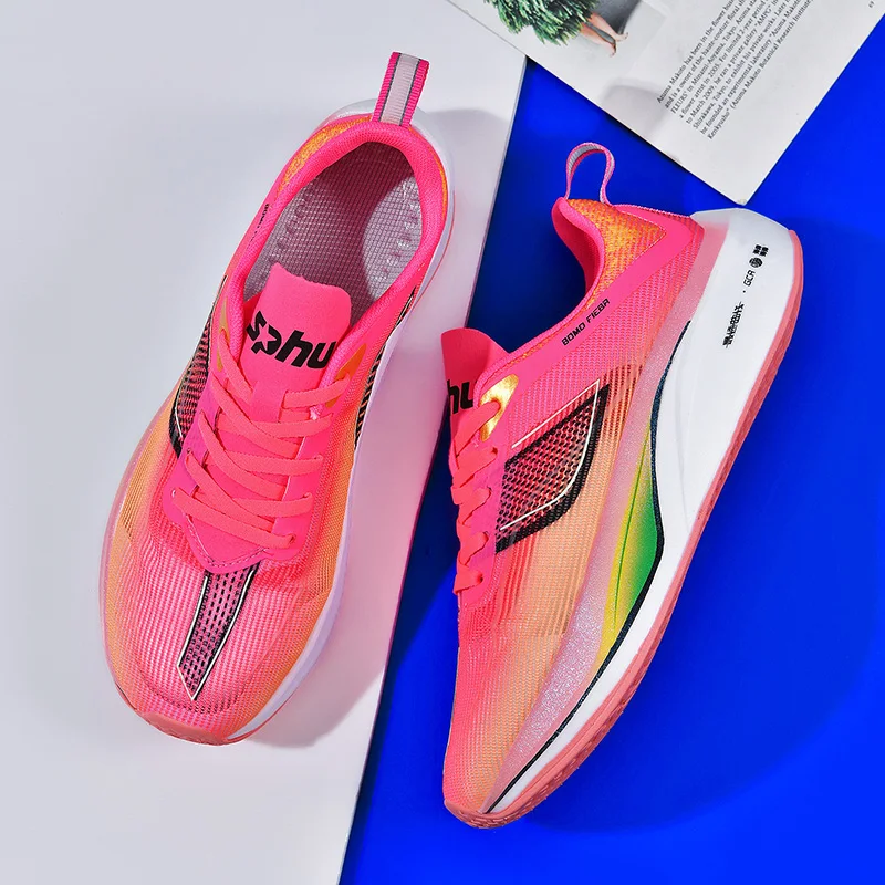 2024 Carbon Anthracite Custom Casual Sports Sneakers Floral Mesh Blank Carbon Plate Sole Racing Walking Shoes for Women Men