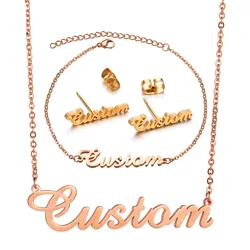 Kids name plate personalized Custom Mom Letter Pendant Heart Engraved necklace Diy Name Pearl necklace