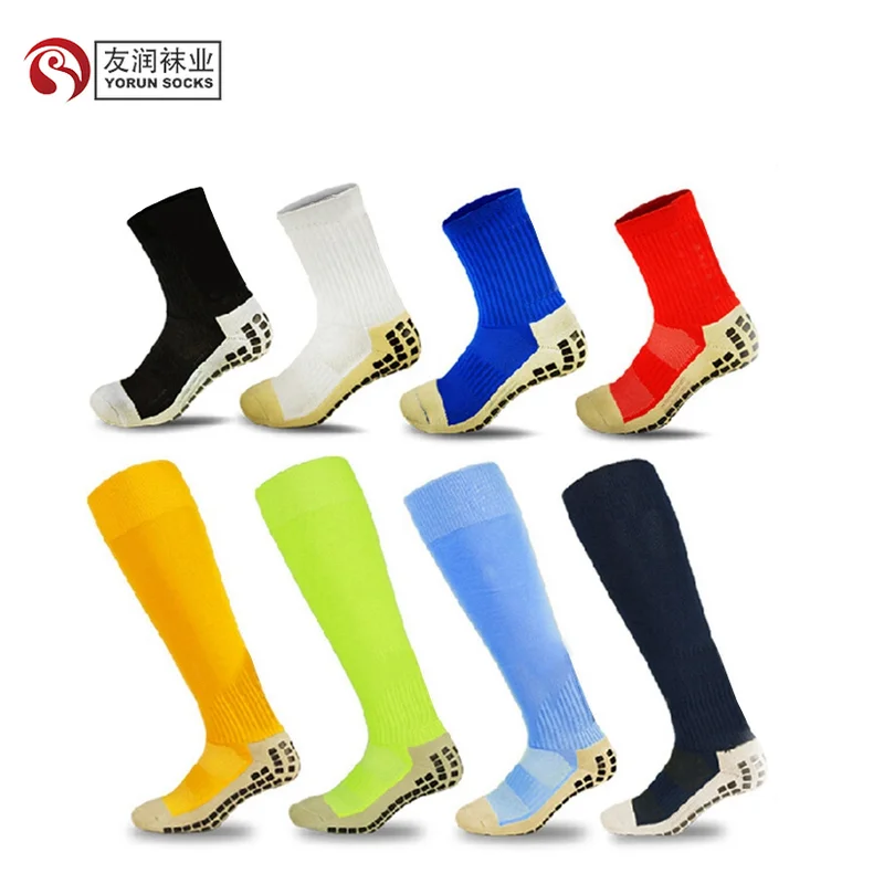 YR-A 071 custom logo youth grip anti slip sock soccer football sox soccer socks with grip