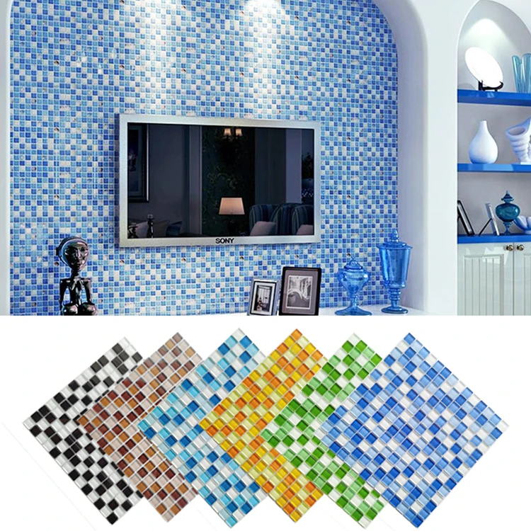 Outdoor spanish style glass crystal mosaic sky blue bathroom swimming pool mosaic