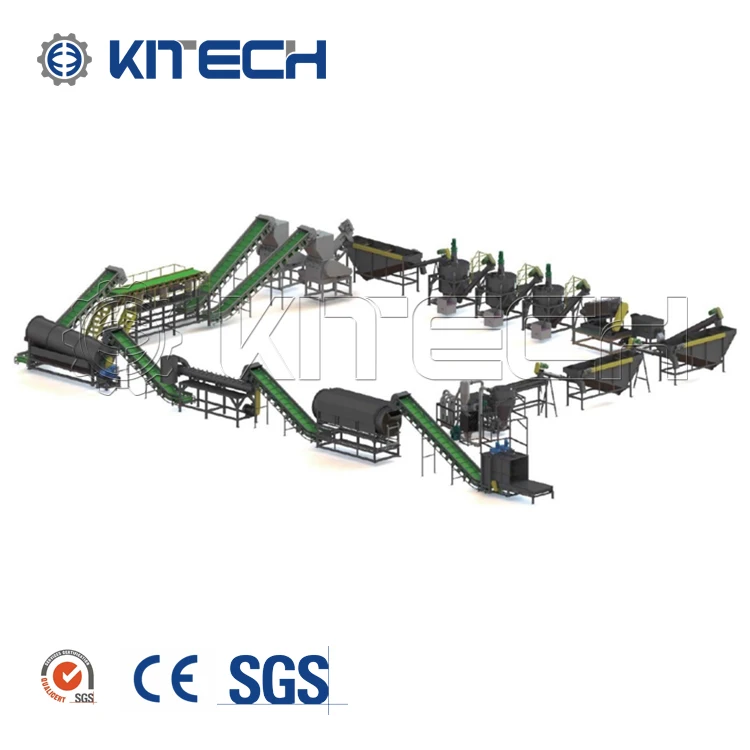 Recycle PET Bottle Hot Washer to PET Flake to Yarn Making Machine