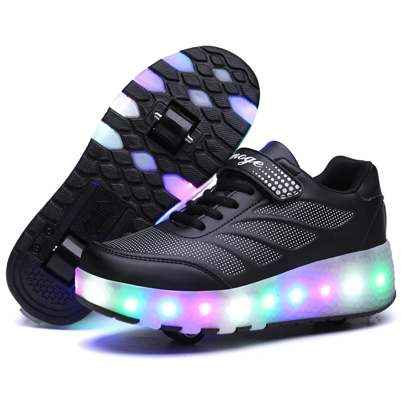 
Two Wheels Luminous Sneakers Blue Pink Led Light Roller Skate Shoes for Children Kids Led Shoes Boys Girls Shoes Light Up 