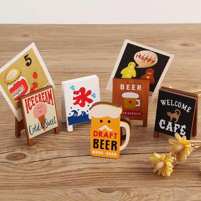 STICKERS PUNK Cafe Beer Style Name Card Holder Clips Picture Memo Note Photo Stand Office Supply Home Decoration 03412