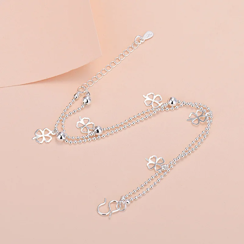 Korea 2021 New Women Fashion Lucky Grass Bracelet Bead Chain Little girls bracelets handmade