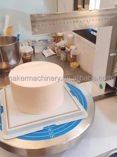 Adjustable Electric Cake Leveller maker Cream Edge Frosting machine tool Turn Table Rotating Smoother Slicer Scraper Machine