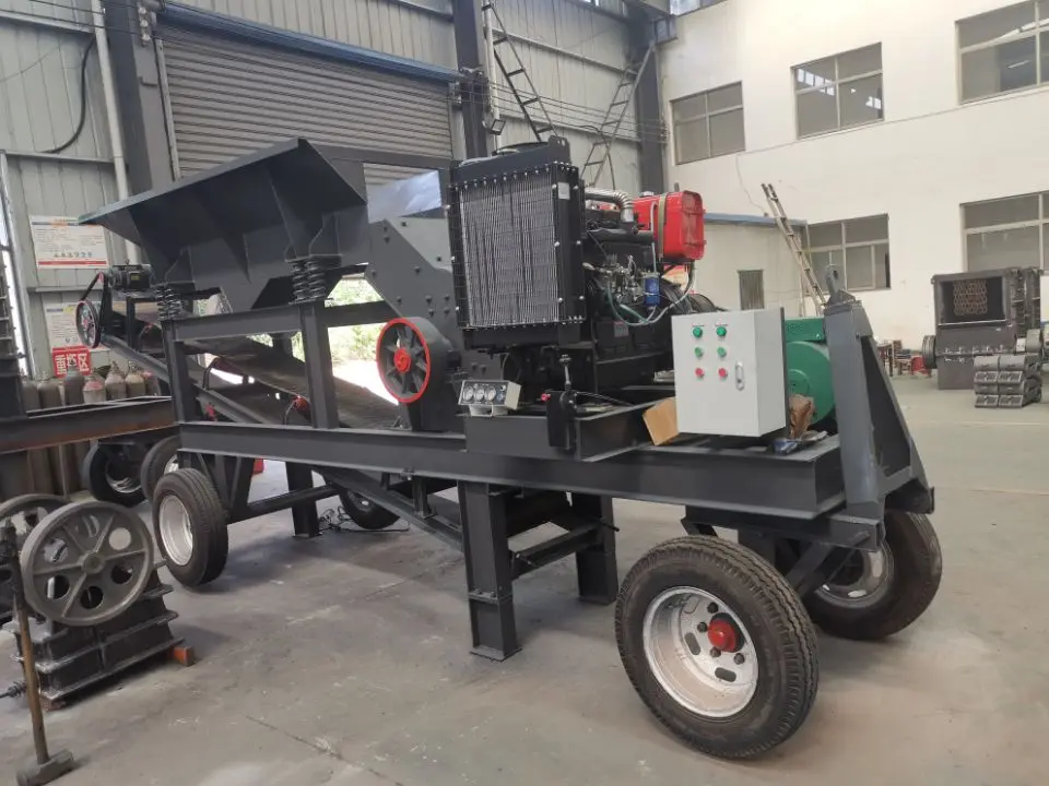 PC300x500 PC600x400 mobile hammer crusher mill with 5 10 15 tons per hour capacity for concrete slag crushing in mining quarry