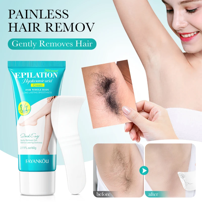OEM FAYANKOU Private Label hyaluronic Acid korea hair removal cream smooth non irritating underarm hair removal cream for women