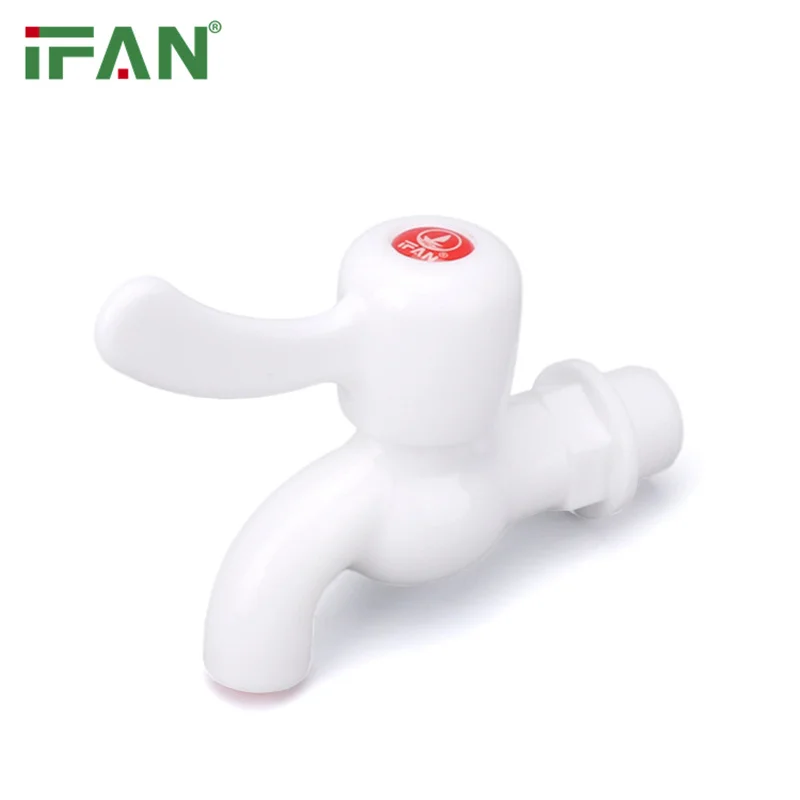 IFAN Hot Sale PVC Ball Valve Tap Brass Garden Hose PVC Water Tap 1/2 Inch PVC Faucets Plastic Water Tap