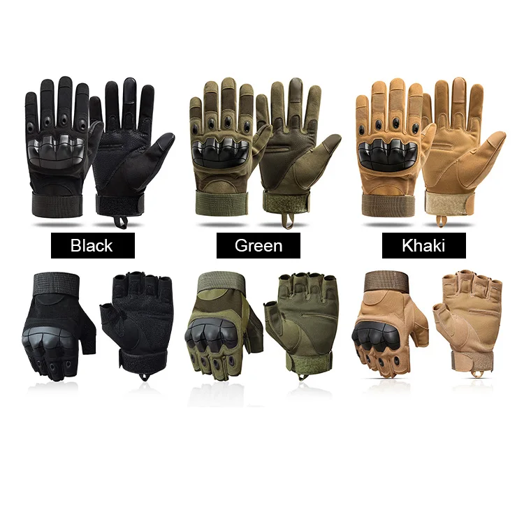 Hard Knuckle Fingerless Half Finger Hand Glove Climbing Outdoor Sport Workout Hunting Shooting Combat Tactical Gloves