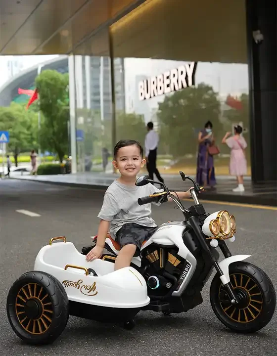 Factory Wholesale Children Retro Tricycle 12V Electric Kids Ride on Cars Motorbike Big Battery off Road Baby Electric Motorcycle