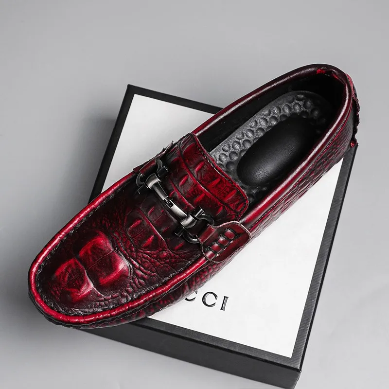 Italian Handmade Soft Driving Shoes Genuine Leather Formal Moccasins Dress Shoes for Men