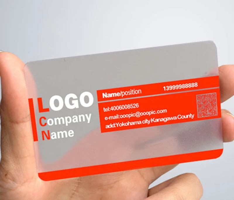 
Best Quality Cheap Embossing Double Sided PVC Clear Frosted Transparent Plastic Business Cards With Logo Wholesale 