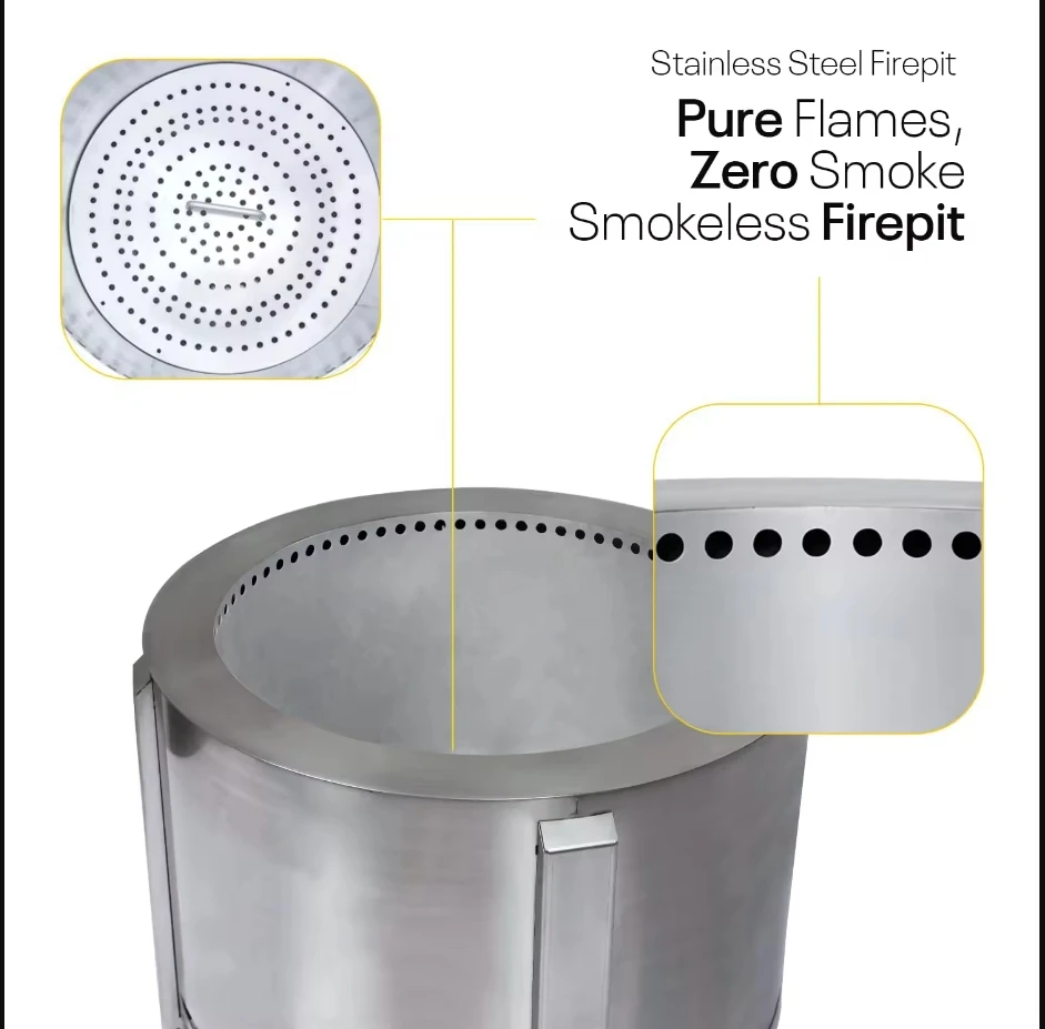 Backyard Second Burning Cooking Wood Burning Outside Portable Fire Pit Camping With Carry Bag