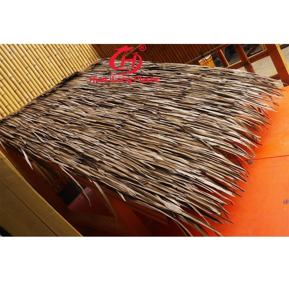 Foundry New design  cheap Extrusion plastic  HDPE palm leaf thatched Palapa Mexican thatch roofing for roofing tile