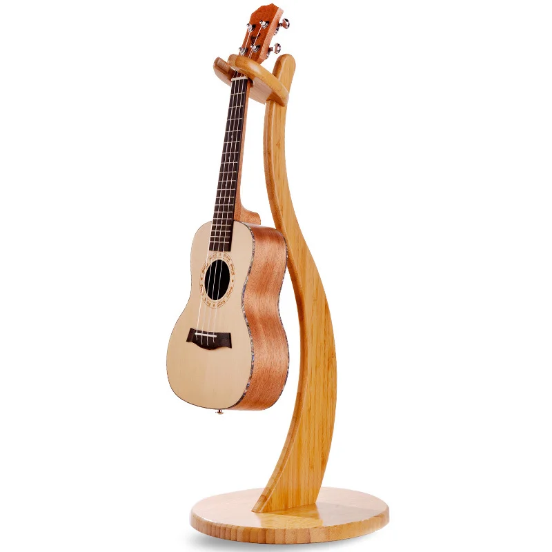 Factory Supply Bamboo Guitar Holder Hanger Folding Detachable Solid Wood Stand For Ukulele Violin Small Guitar
