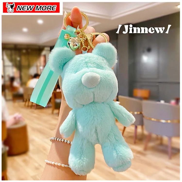 Hot Selling Doll Keyring Pendant Keychain Small Size Stuffed Soft Miniature Bear Cute Soft Mini Toy Bear Plush Key Chains