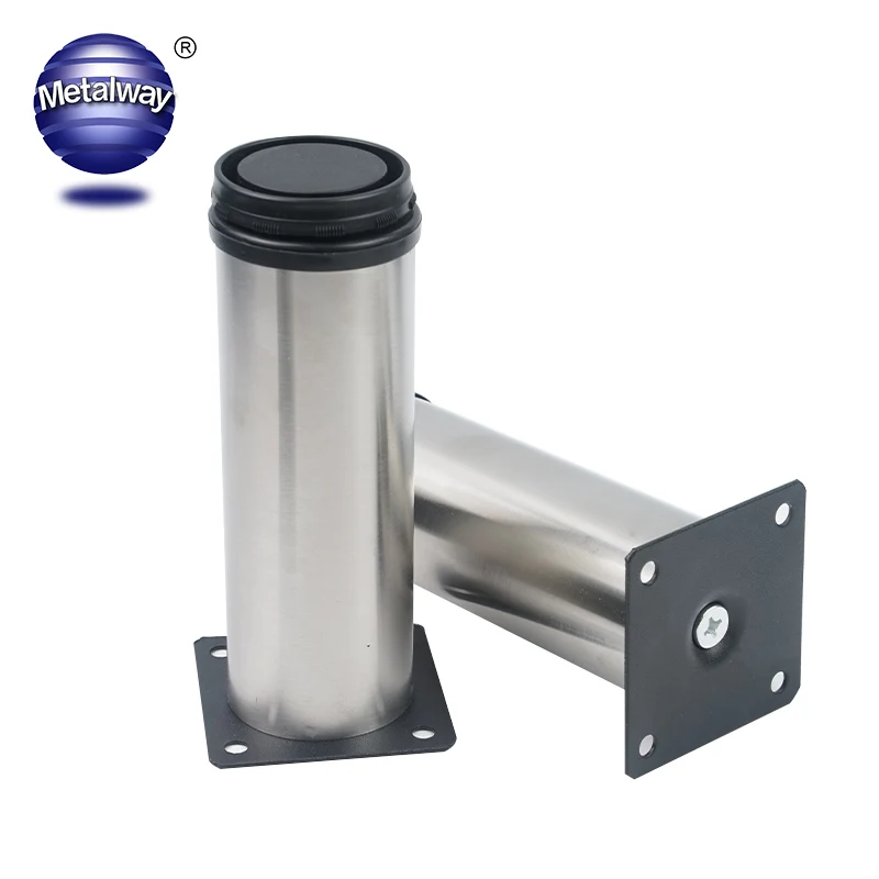 Stainless steel Furniture Leg Adjustable Metal Sofas Cabinet Legs Chrome Brush Nickel Bed Legs