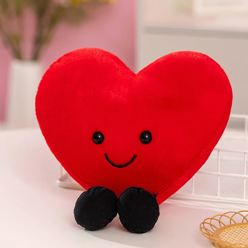 Wholesale Cartoon Love Pillow Stuffed Plush Toy Angel Wings Heart Shaped Cushion Sleeping Pillow Manufacturer Ready Stock