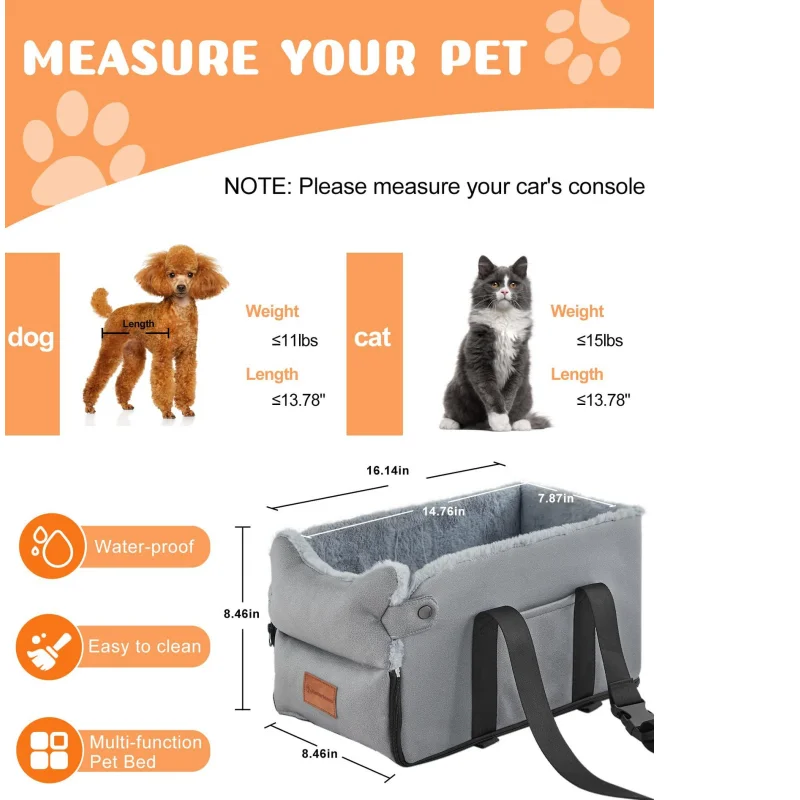 Customized logo folding front and back cover bag pet hammock dog booster seat car seat dog car seat for cars