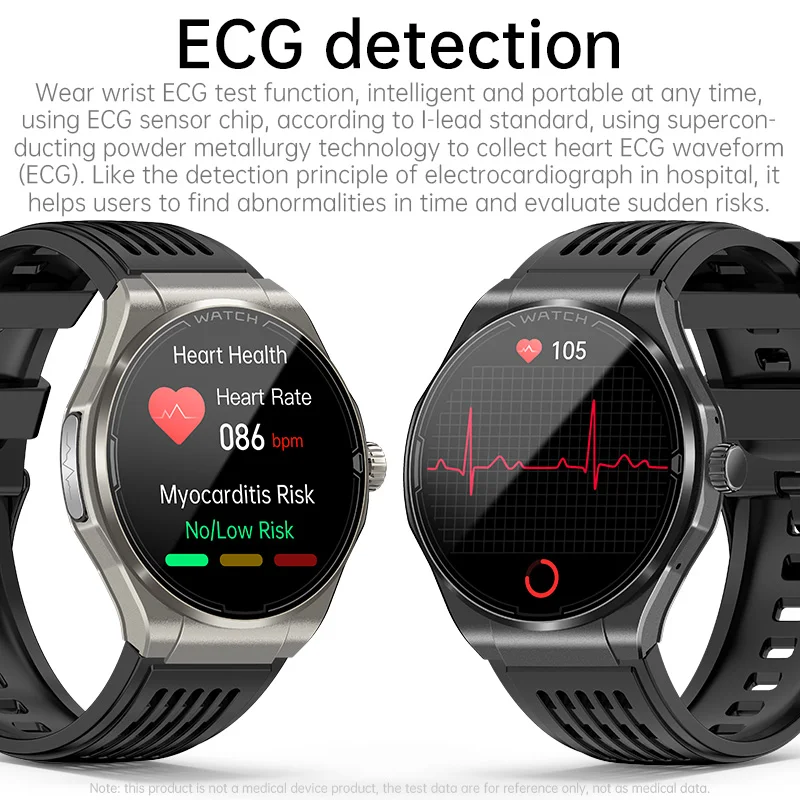 1.43inch AMOLED URIC ACID blood lipid voice assistant radiation level oxygen ecg SOS music dialing call fitness smart watch