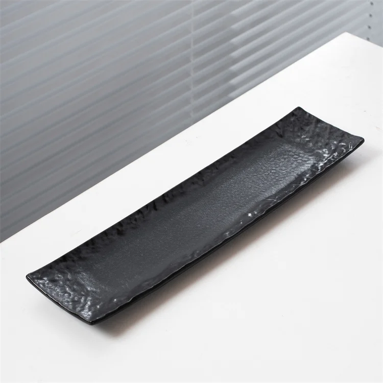 Japanese Rectangular Hotel Dinner Serving Dishes Catering Sushi Long Plates Set Ceramic Plate for Restaurant