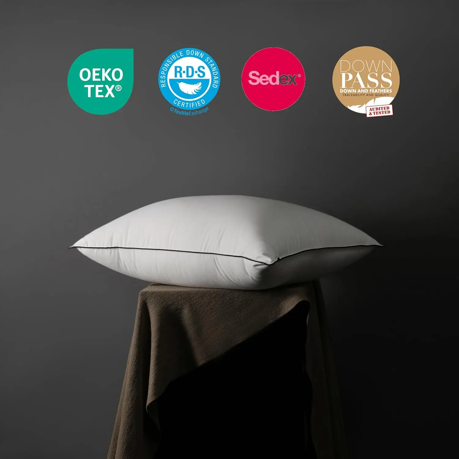 Premium Hungarian Goose Down Pillow Standard Size Fluffy Bed Pillow for Sleeping Luxurious Cloud Pillow with 100% Cotton Shell