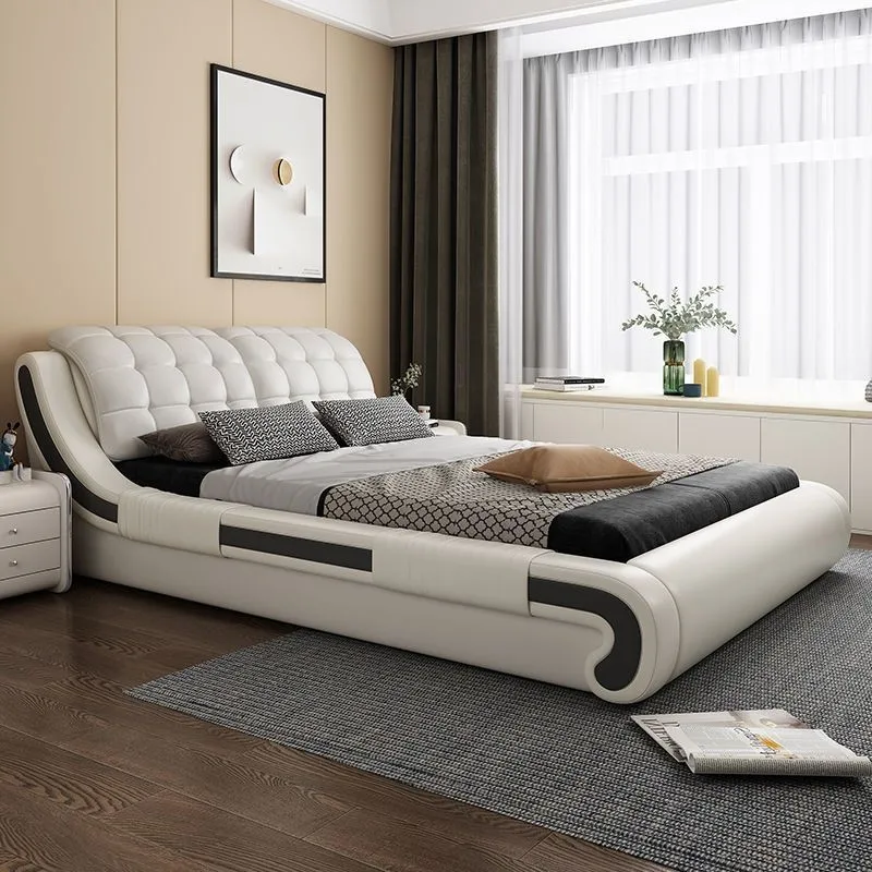 KEHUI Bedroom Bed Set Master Sheets Luxury King Large Room Furniture Wooden Light Full Minimalist Design 2024 Bedroom Bed