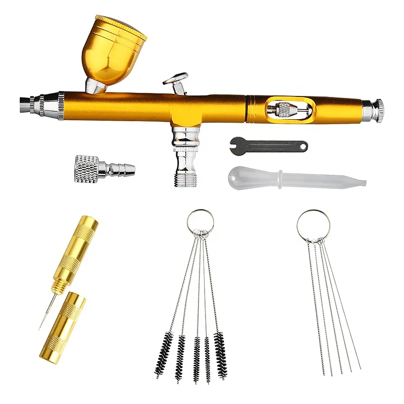 Oem Versatile Aluminum Mini Airbrush Spray Gun Pen Kit Wholesale Tattoos Nail Art Tint Dye Eyebrow Makeup Painting Sprayer