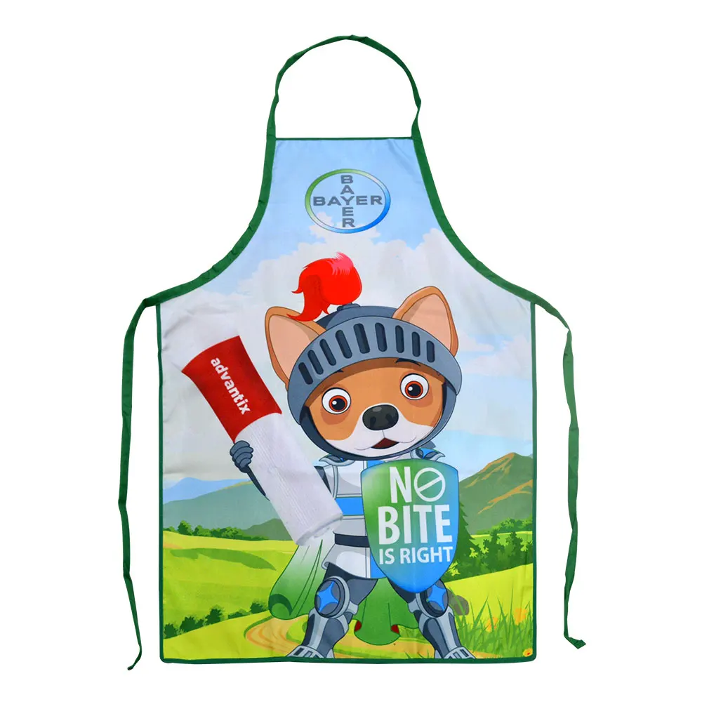 Children kitchen protect linen aprons custom cute cartoon unicorn digital printed kids apron