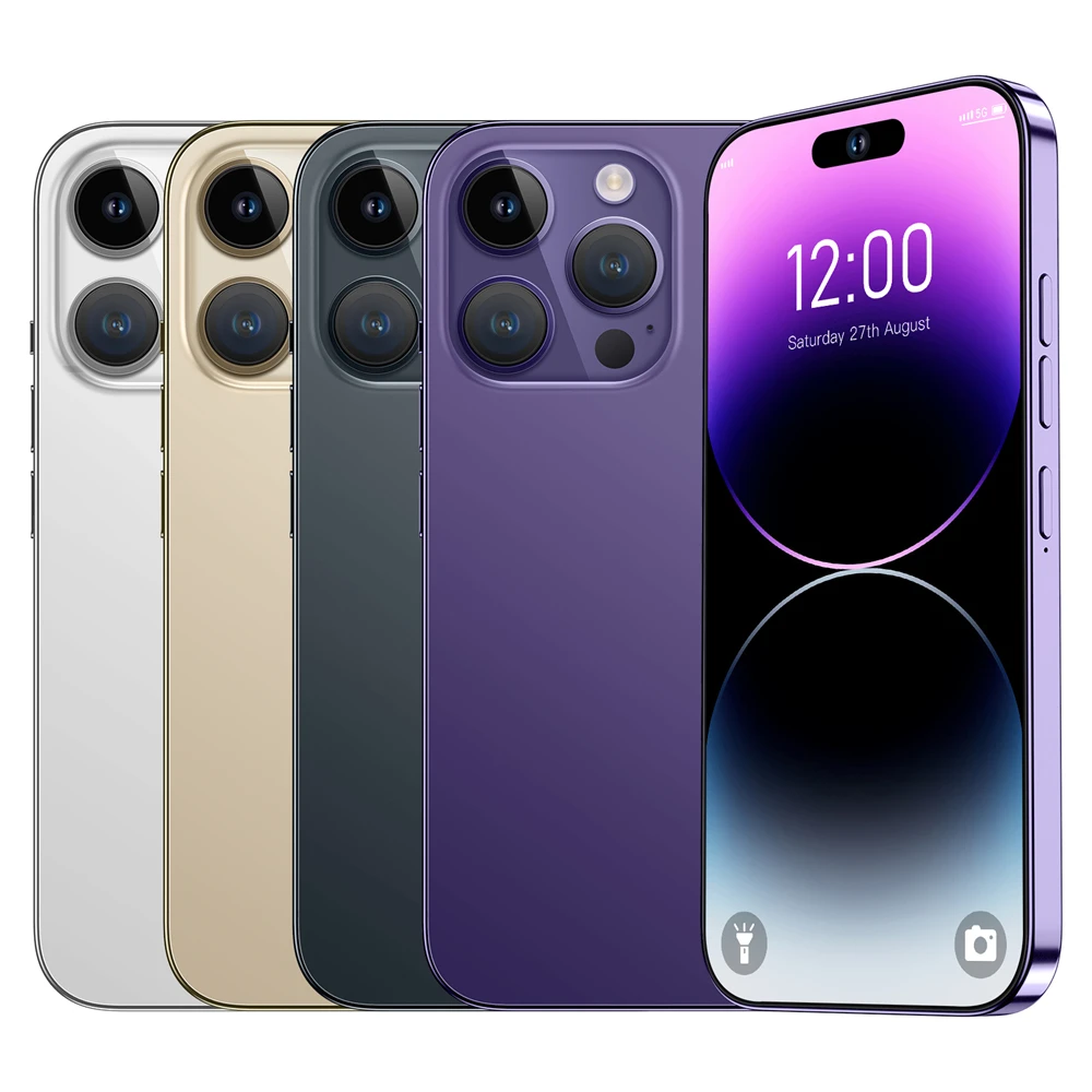 2023 Popular I14 Pro Max Original Unlock Smartphone With Wireless Charging 12GB + 1tgb 6.8 Inch Dual Sim Android 11 Cell Phone