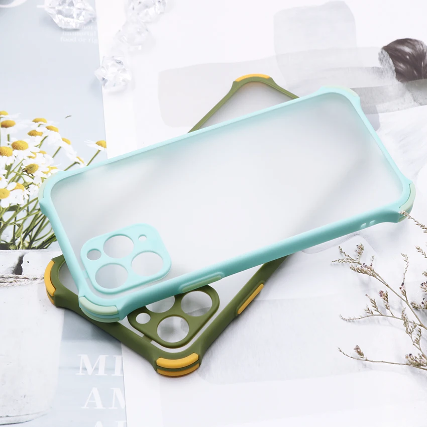 Dual color Four corner anti-fall TPU Colorful Button Matte Case For Samsung NOTE 8 9 10 for 20 ULTRA 5g Cover Soft TPU Shell