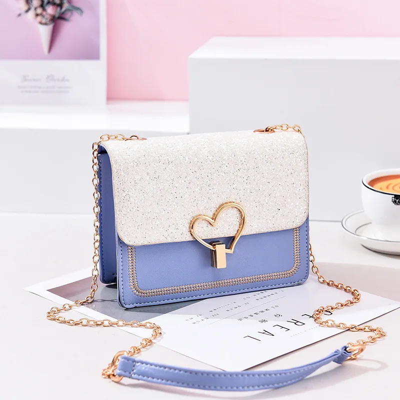 
Sac en Cuir Femme Wholesale Low MOQ High Quality Mini Love Heart Flap Chain Crossbody Bag for Women 